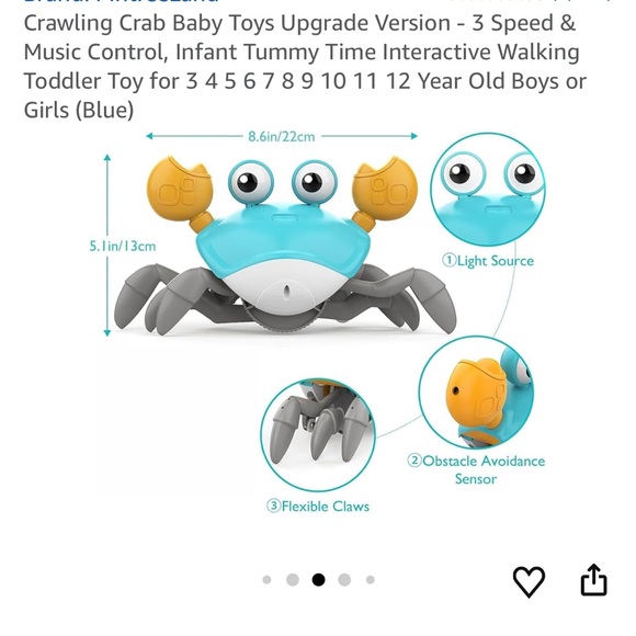 Qichen Cute Crab Toy with Sound and Light - Picture 11 of 11